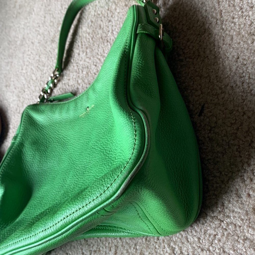 Kate Spade Cobble Hill Finley Hobo Pebbled Leather Shoulder Bag Shamrock Green - Picture 9 of 16